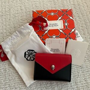 Alexander McQueen Red and Black Wallet